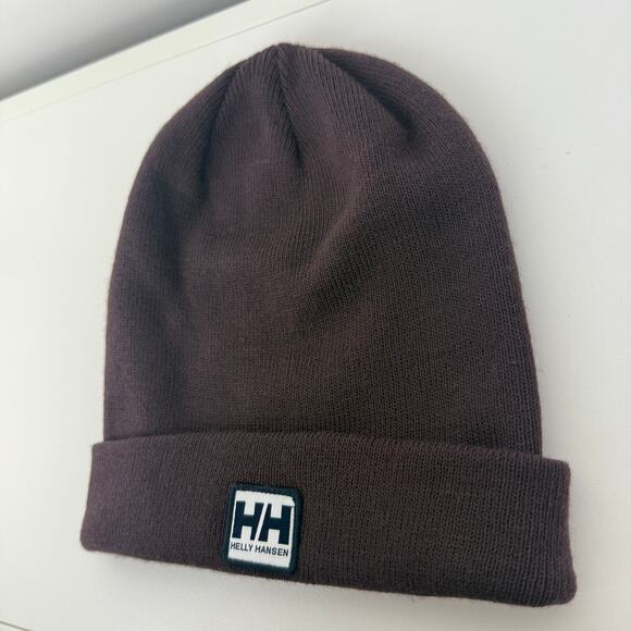 Helly Hansen Urban Cuff Classic Logo Rib Knit Black Grape Winter Ski Beanie Std - Picture 4 of 6
